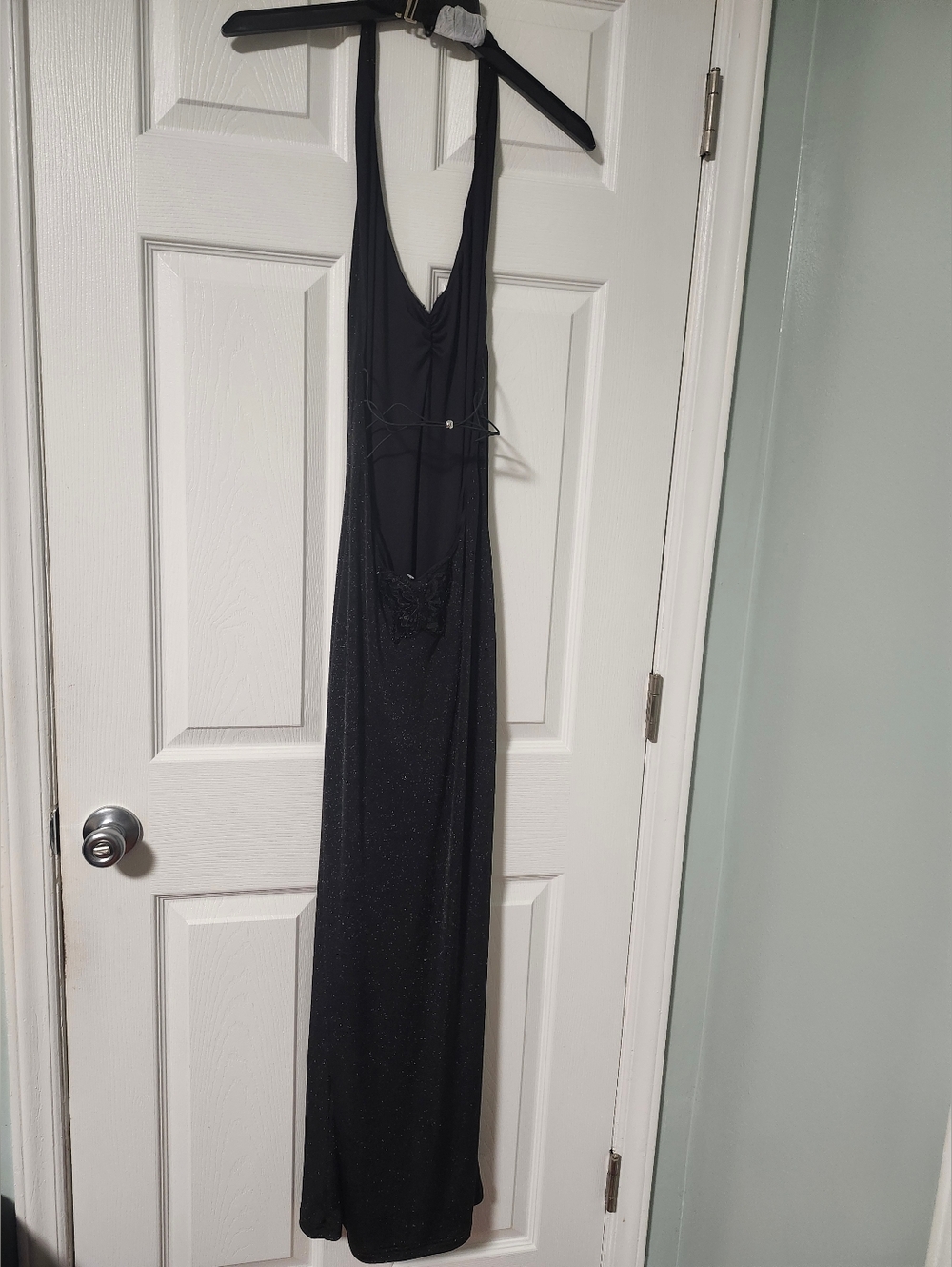 TIGER MIST ASTORIA Black Open-Back Halter Evening Dress with Butterfly Detail S - Picture 9 of 16